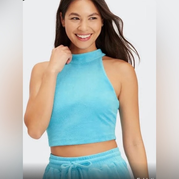 Fabletics Limited Edition‎ Vanessa Hudgens Terry Built In Bra Tank Blue - Picture 1 of 7